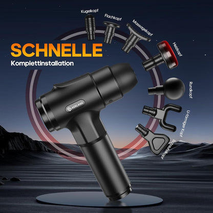 Massagepistole mit Wärmefunktion, AERLANG Massage Pistole Massage Gun, Muskel Massage Gun Massagegerät mit LED Anzeige, Handmassagegeräte Massage Pistole mit 20verstellbaren Stufen&7 Massageköpfen